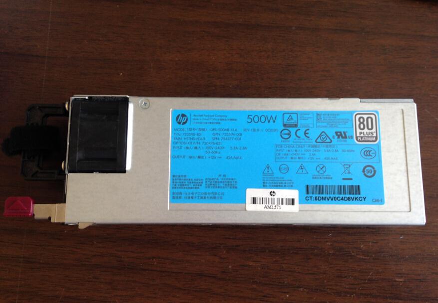 HP 720478-B21 754377-001 723595-101 723594-001Gen9 500W Power Supply