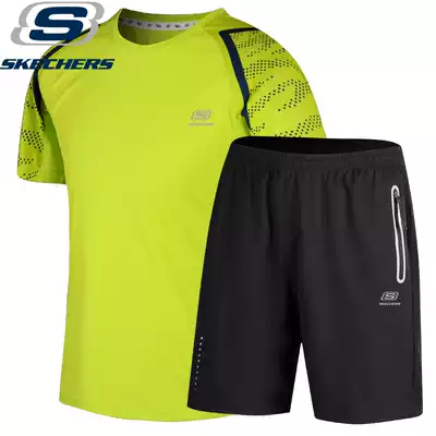 SKECHERS special summer outdoor quick-drying short-sleeved T-shirt men's breathable five-point shorts sports casual clothes suit