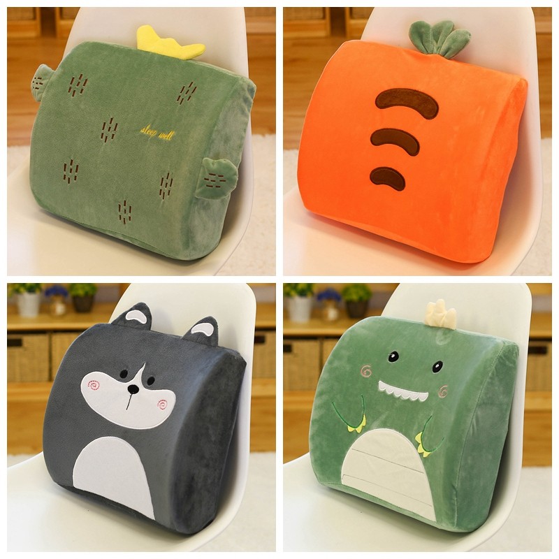 Leaning Pillow Cartoon Waist Pillow Waist Leaning Back Office Cushions Care Waist Memory Cotton Waist Cushion Holding Ram Chair Seat Car Back Cushion