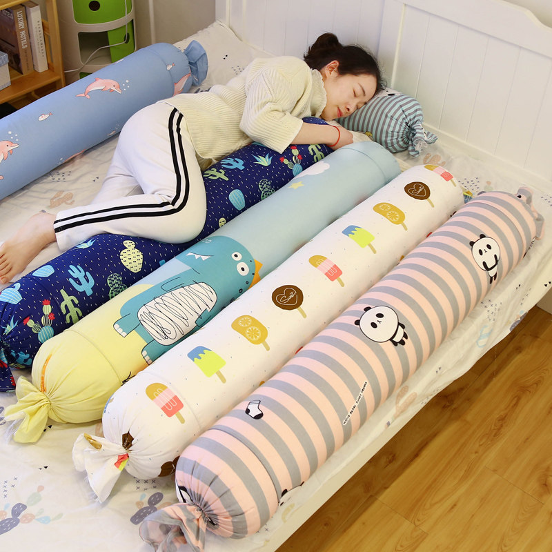 Pillow pillow long pillow clip leg sleeping cylindrical pillow candy pillow children can remove and wash bed seam filling artifact for men and women