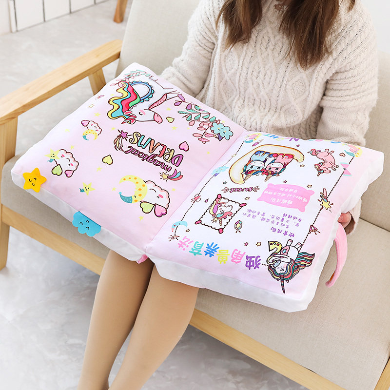 Cartoon simulation book afternoon sleeping pillow sleeping pillow plush pillow student girl heart pillow office waist cushion