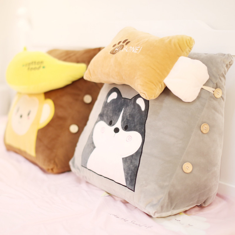 Leaning Pillow Headboard Large Backrest Cushion Removable Back Cushion Pillow Cute Floating Window Triangle Hug Pillow Bed Dorm Room Student Female