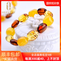Ozini beeswax flower hand string natural Baltic amber beeswax flower bracelet handpiece female