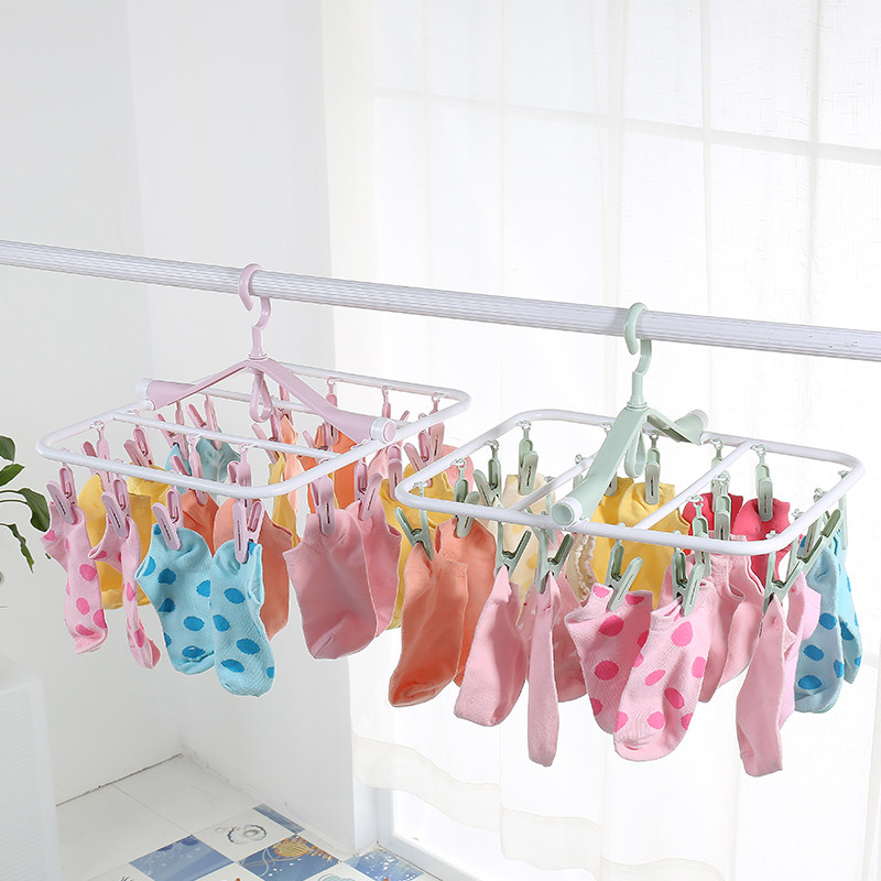 Hangers, hangers, folding clothes racks, children, babies, babies, drying socks, hangers, multi-shelf socks, underwear clips
