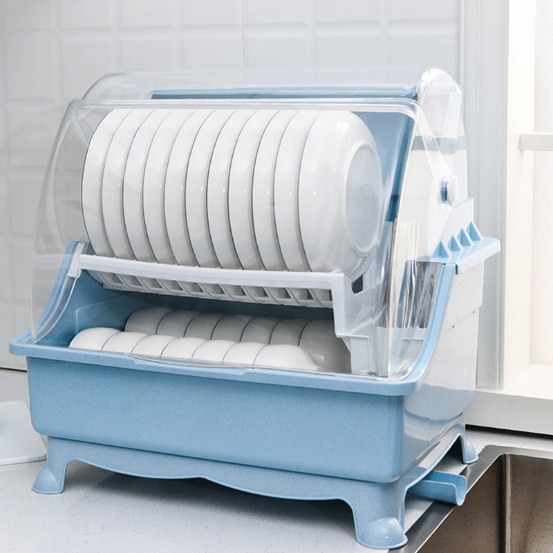 Kitchen tableware storage box household tableware draining bowl rack large-capacity baby baby children dust-proof and anti-cockroach