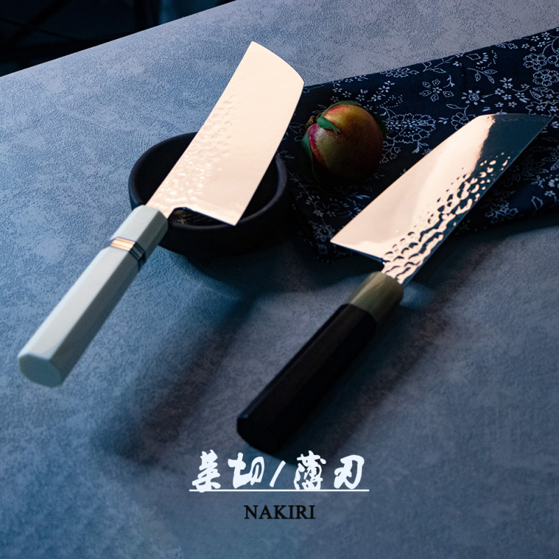 Bainong Small Kitchen Knife for Cutting Vegetables, Women's Small Chef's Knife, Japanese-Style Thin Blade Nakiri, Double-Edged, Domestically Produced Powder Vg10