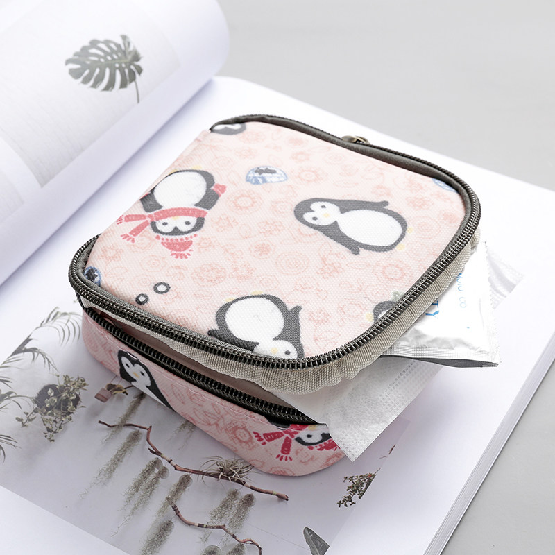 Sanitary cotton storage bag large-capacity cute portable packaging aunt towel bag to put sanitary napkin m towel monthly bag