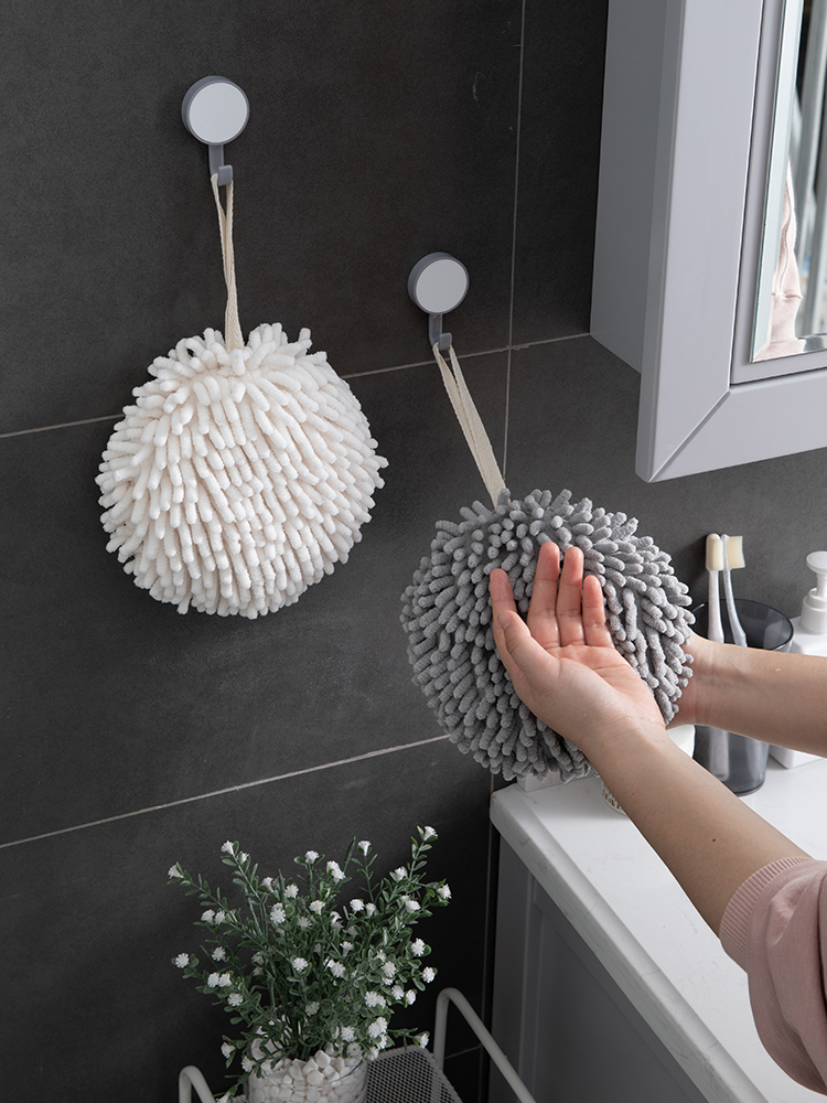 Chenille hand towel hanging thickened kitchen household does not lose hair Suction wipe handball cute handkerchief towel rag