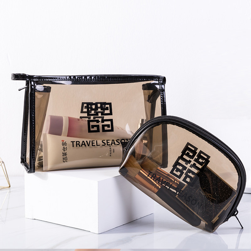 Transparent cosmetic bag female net celebrity ins wind super fire small portable large capacity travel waterproof toiletry bag storage bag