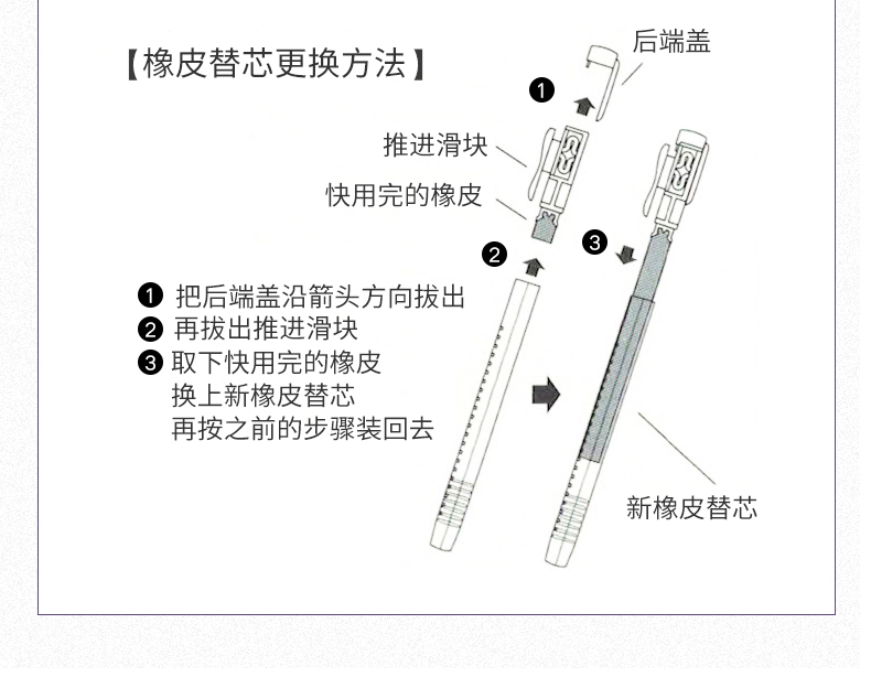 KOKUYO国誉淡彩曲奇细细擦橡皮7mm推拉式作业绘画细节擦除