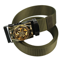 Long mens canvas belt smooth buckle nylon belt old style pressure buckle early wood groove brand time running belt