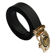 Net red lychee pattern edging aviation belt iron sheet spring automatic buckle mens belt single circle Joker