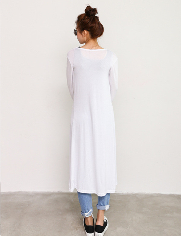Mùa xuân 2018 mới của phụ nữ dài tay bên ngoài áo cardigan dài áo khoác mỏng áo chống nắng quần áo khăn choàng điều hòa không khí kích thước lớn áo len cổ lọ