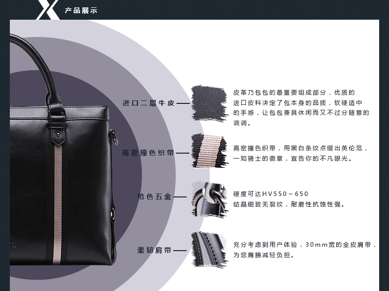 2015英倫風商務公文包 休閒牛皮精品男士手提包 尚軟男包批發