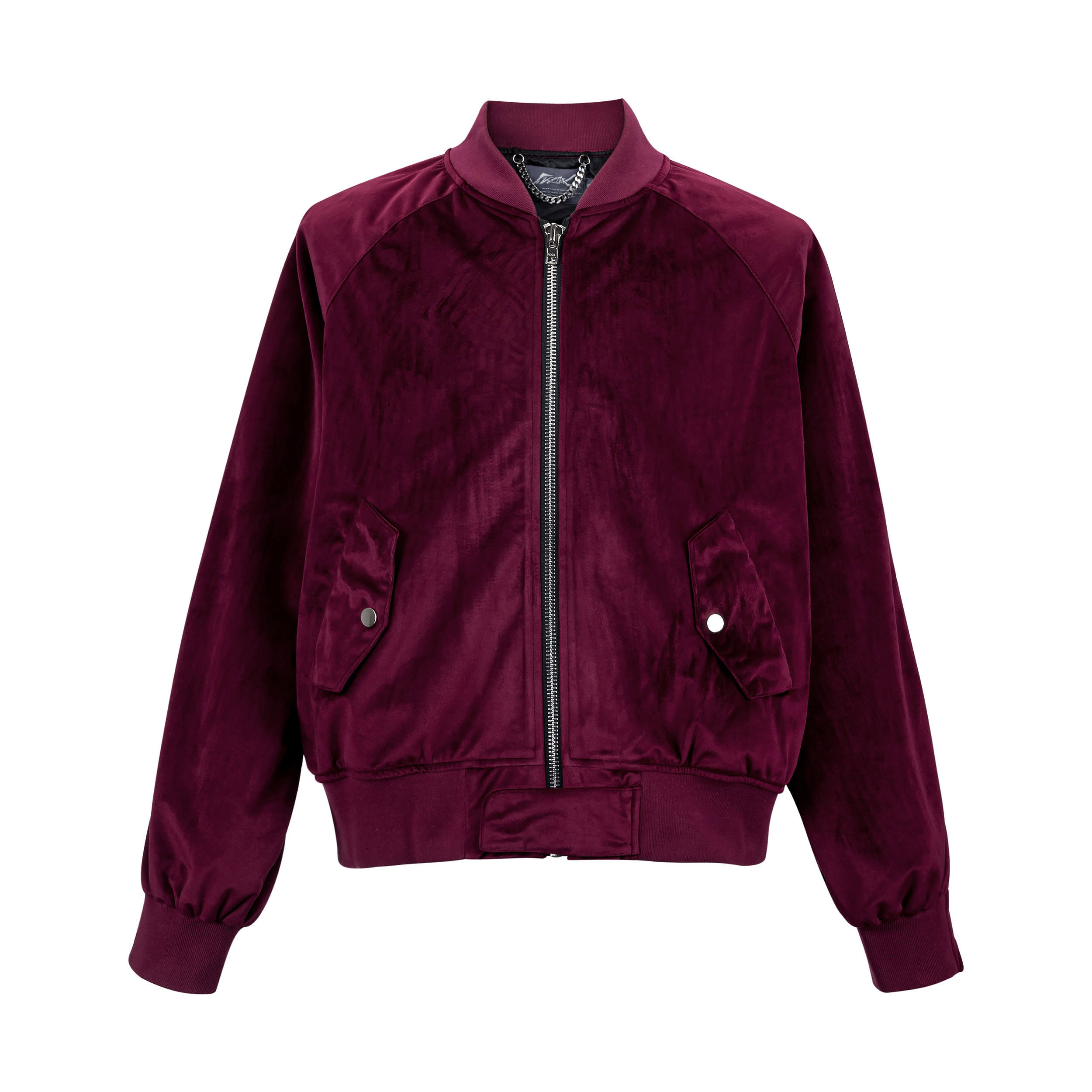 Exclusive PVCINC* Bomber Jacket burgundy velvet flight jacket MA1 YKK ...