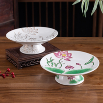Buddhism supplies fruit plates high-footed tribute plates for Buddha ceramics Guanyin Wealth God for fruit plates