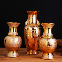 Guanyin Wealth God Ceramic Water Purifier Bottle for Buddha Vase Front Lotus Vase Buddhist Supplies Buddha Hall Home Furnishing