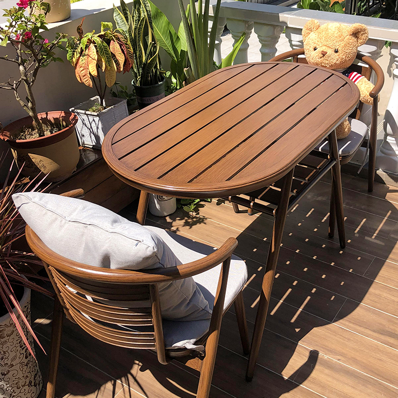 Balcony Small Table and Chairs, Outdoor Terrace Tea Table and Chair Set, Leisure Small Coffee Table Combined with Chairs, Aluminum Alloy Table and Chair Three-Piece Set Balcony Small Table and Chairs, Outdoor Terrace Tea Table and Chair Set, Leisure Small Coffee Table Combined with Chairs, Aluminum Alloy Table and Chair Three-Piece Set