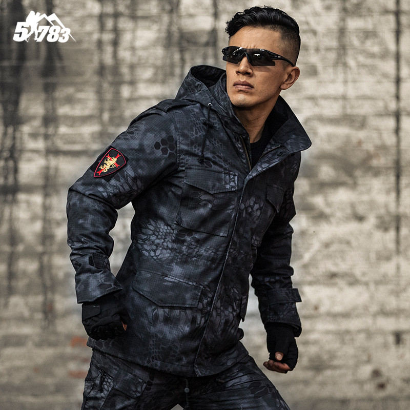 51783 outdoor M65 field coat male fan consul Python assault suit tactical camouflage fleece coat