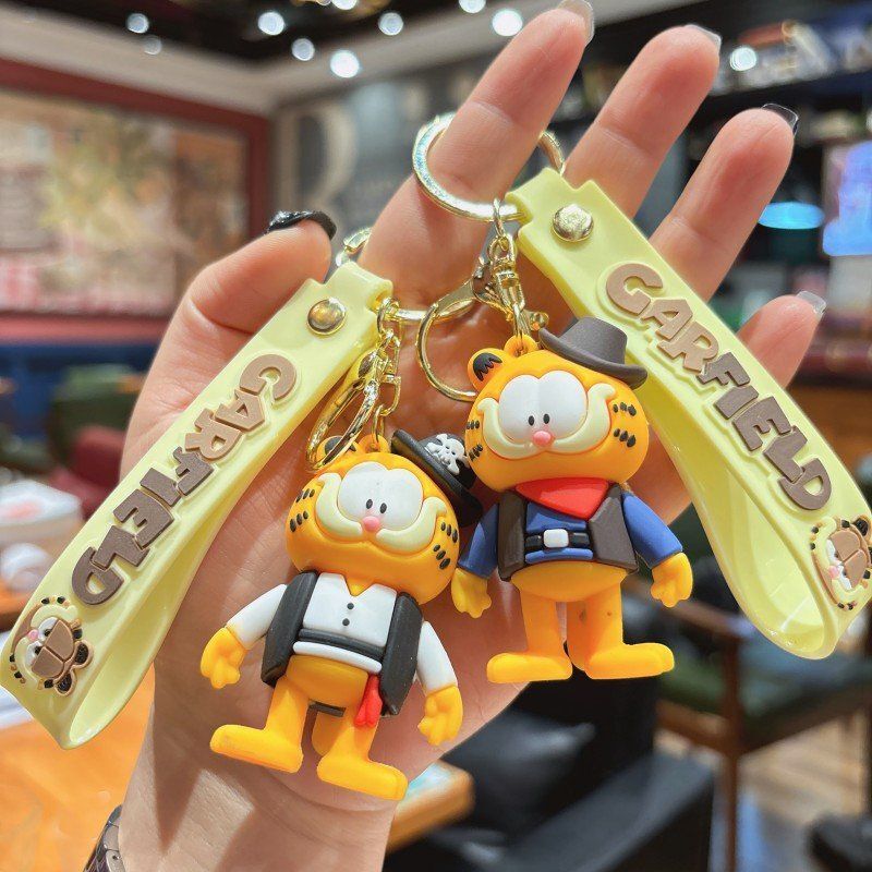 Cartoon Garfield Pvc Keychain Cute Kitten Doll Pendant Creative Bag Accessory Key Chain Small Gift Cartoon Garfield Pvc Keychain Cute Kitten Doll Pendant Creative Bag Accessory Key Chain Small Gift