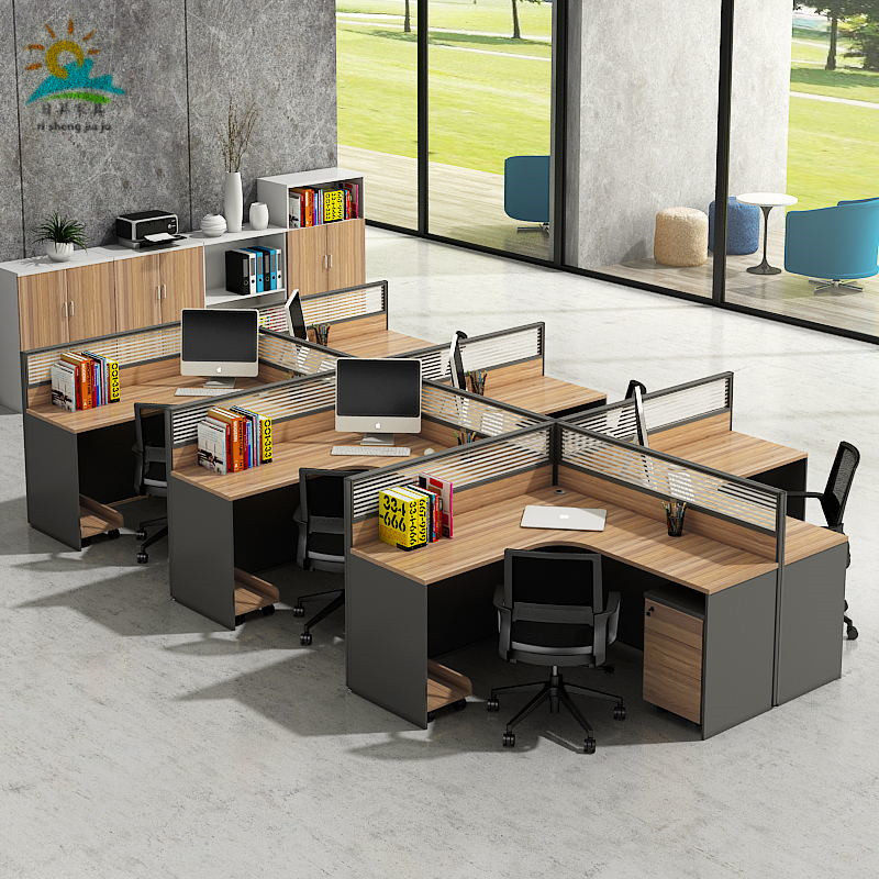 Changsha Desk Chair Screen Blocking Furniture minimalist about modern composition l Type of corner 4 6 People with staff computer desk