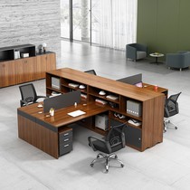 Financial staff office table and chair combination screen office desk furniture four or six person station computer desk