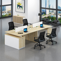 Four-person table and chair combination Simple modern office staff table deck 6-person work station screen office furniture