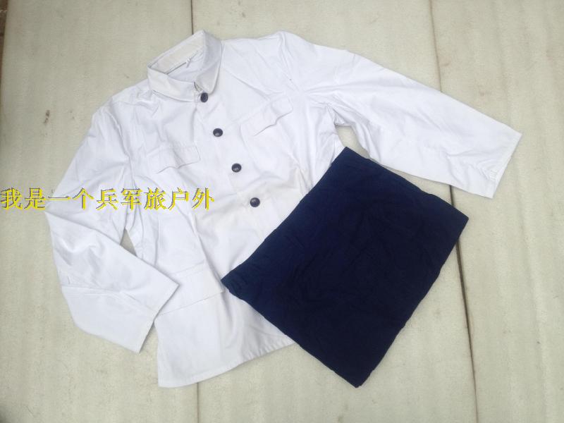 Stock Old stock 74 Type of sea blue Upper and white Lower Blue on the right Summer clothes Seven-four-style Summer Cadres