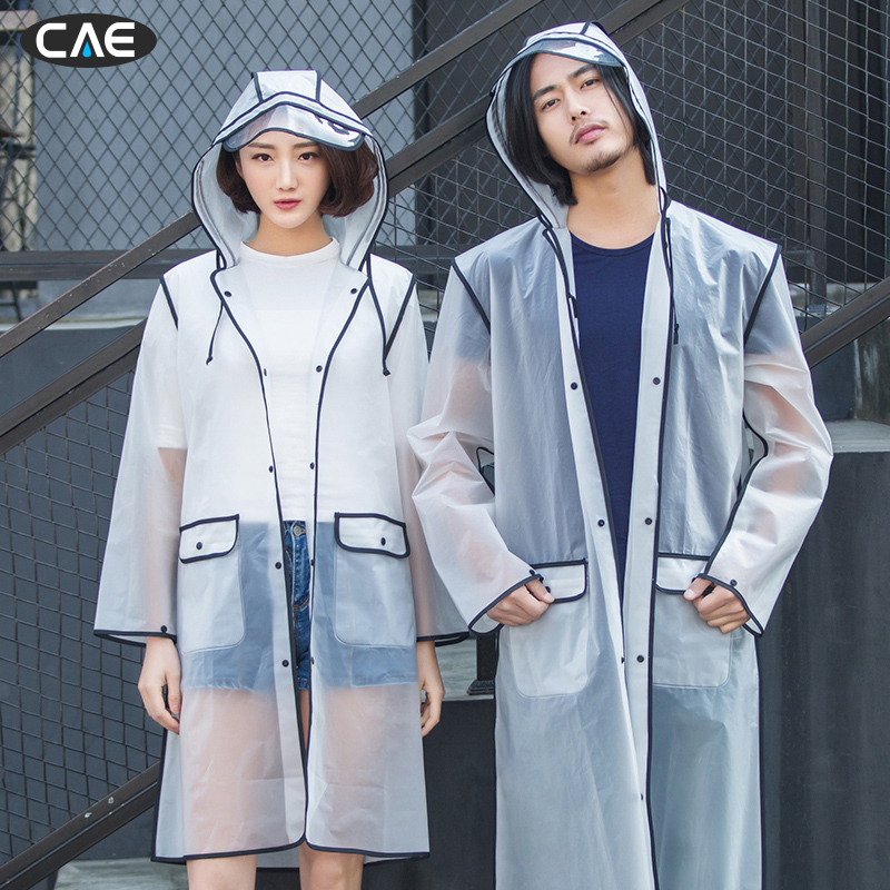 Men's and Women's Raincoats, Same Style as Teenagers, Thickened, Long, Full-Body, Heavy Rain Protection, Large Size, Electric Vehicle Raincoat, Transparent Style