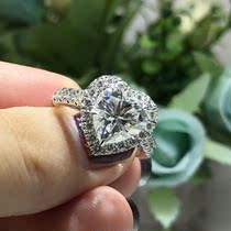 D-color 18K Moissanite diamond ring platinum heart-shaped diamond ring female full diamond group inlaid Diamond Love Custom