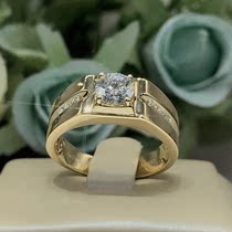 18K gold winnings mo sang shi mens ring simple da qi kuan 8 1 karat married engagement mens ring customization