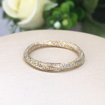 Moissanshi group ring 18K gold Three Ring torsion arm Mosan diamond with ring female index finger row ring ring