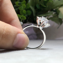 18K Platinum Rose Gold Gold Moisan Diamond Ring Flower Group Inlaid Diamond Diamond Ring Custom