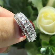 18k golden dragon scale diamond ring female ladder square diamond group set ring Fashion wedding engagement single wear ring ring