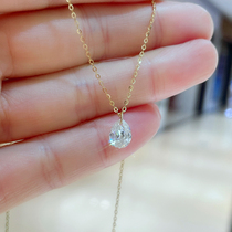 18k gold mo sang shi pendant 1 karat to flash O 40-45cm shaped droplets drilling necklace