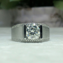 18K winnings Mozambique Diamond mens ring simple atmospheric matte brushed 2 karat diamond ring engagement custom