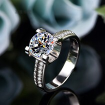 Classic double-row bulls head 18k white yellow rose gold 1-5 carat D-color Mosan stone womens ring knot engagement ring