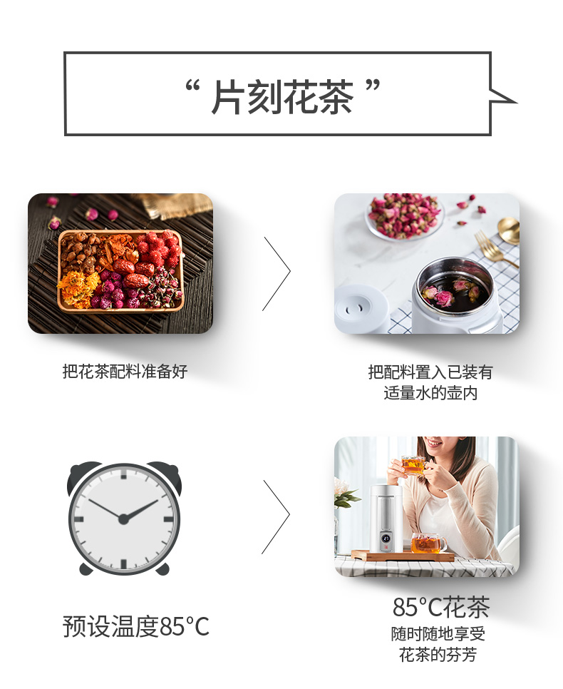 ZZ / Zunzhuo N5 du lịch ấm đun nước điện gấp nước nóng cốc nhỏ cầm tay ấm đun nước Nhật Bản - ấm đun nước điện ấm siêu tốc thủy tinh