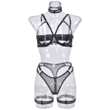 Сексуальный комплект, портупея на ногу, поддерживающая униформа, нижнее белье, европейский стиль, 4 предмета