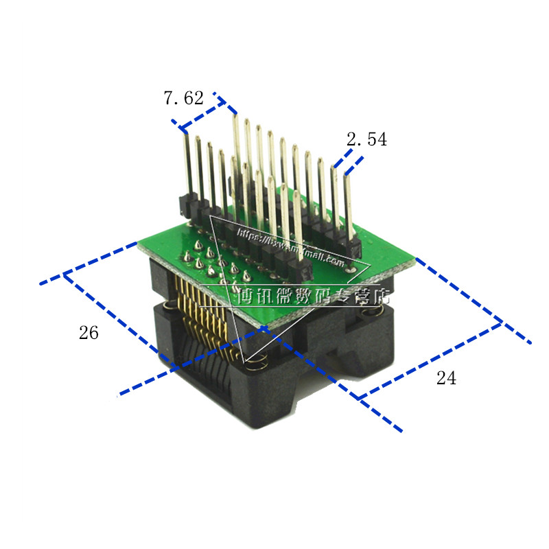 SOP-20P burner 1,27 chân khoảng cách vừa thân nhựa rộng 5.2mm kiểm tra IC chuyển đổi chỗ ngồi ghế lượt thẳng.