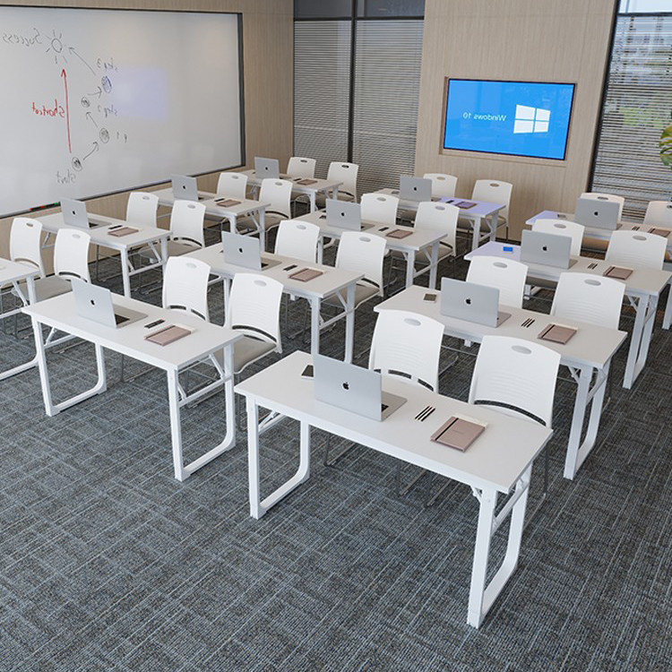 Educational institutions folding training table and chair combination student tutoring class desk and chair office conference table double long table