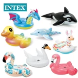 INTEX Акула для двоих, водная надувная игрушка для взрослых, крокодил, дельфин, единорог