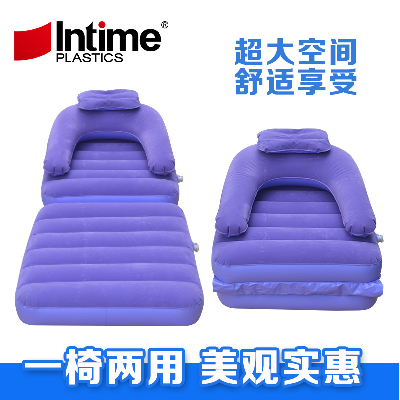 Single thickened inflatable sofa bed flocking inflatable reclining chair folding chair dual-purpose sofa bed water sofa