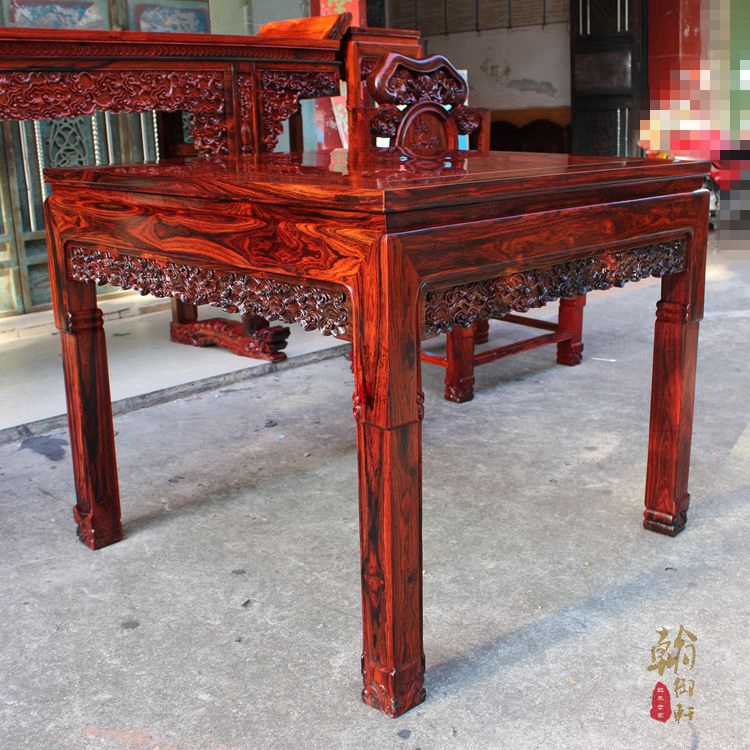 Lào gỗ hồng đỏ Zhongtang trường hợp cho sáu bộ của Ming và Qing triều đại gỗ gụ cổ điển đồ gỗ phòng khách - Bàn / Bàn bàn ghế gỗ phòng khách nhỏ
