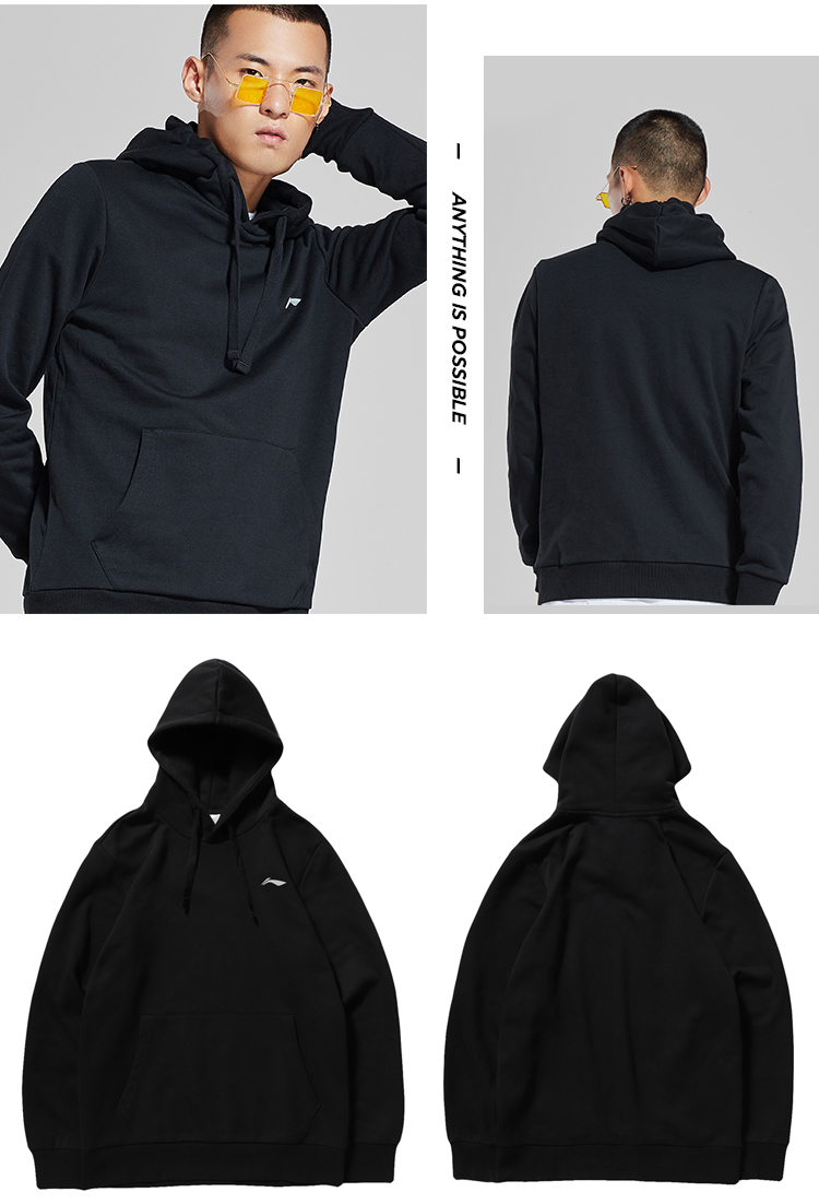 Li Ning Wei quần áo nam mùa xuân mới Wade cardigan áo khoác trùm đầu áo khoác cộng với nhung ấm áp thể thao giản dị - Thể thao lông cừu / jumper những mẫu áo thu đông đẹp nhất