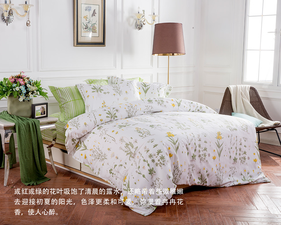 Giống như chà nhám một gia đình bốn chính hãng vẻ đẹp ngủ Kang 1,5m / 1.8m1.2 mét giường ngủ tối giản đơn đôi - Bộ đồ giường bốn mảnh bộ chăn ga gối đệm