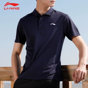 Li Ning POLO áo sơ mi nam ngắn tay áo 2018 mùa hè mới độ ẩm hấp thụ thở nhanh khô ve áo thể thao giản dị ngắn tay t-shirt