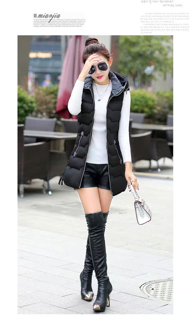 Mùa thu đông 2018 vest nữ hoang dã mới trong bộ áo dài Slim phiên bản Hàn Quốc của chiếc áo khoác lông sống xuống áo vest cotton bộ vest nữ đẹp