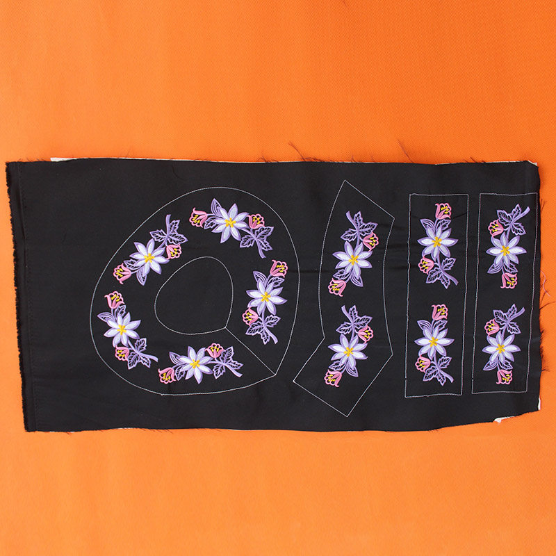 Embroidery lace accessories Finished machine embroidery Ethnic minority wind Buyi clothing off-the-shoulder cloth affixed to Guizhou characteristic collar flowers