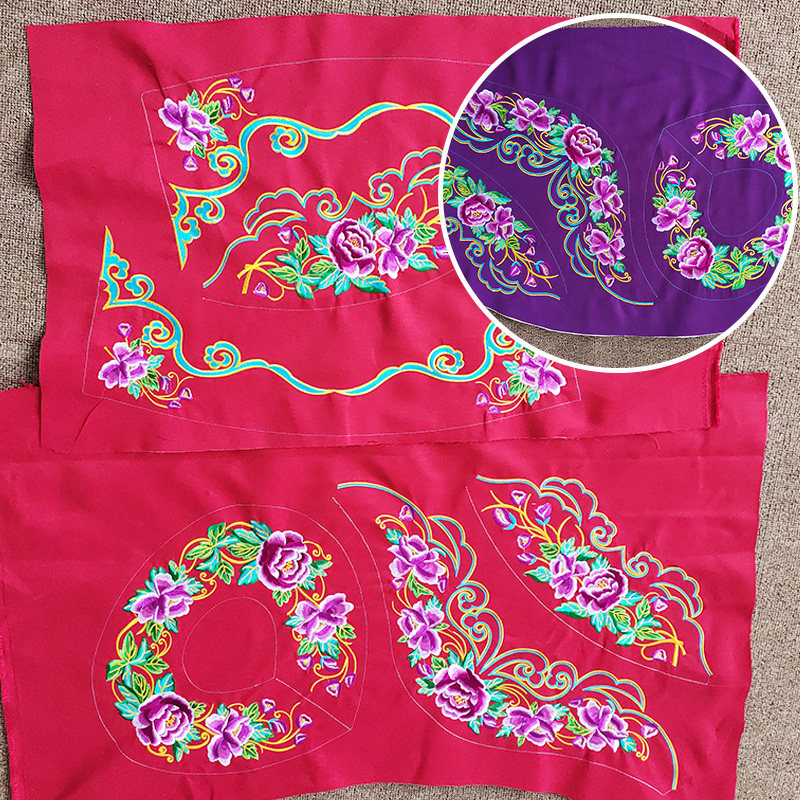 Guizhou Minority Wind Clothing Bouyei Dress Embroidered Cloth Patch Embroidered Accessories Entrusted With Shoulder collar Collar Flower Skirt